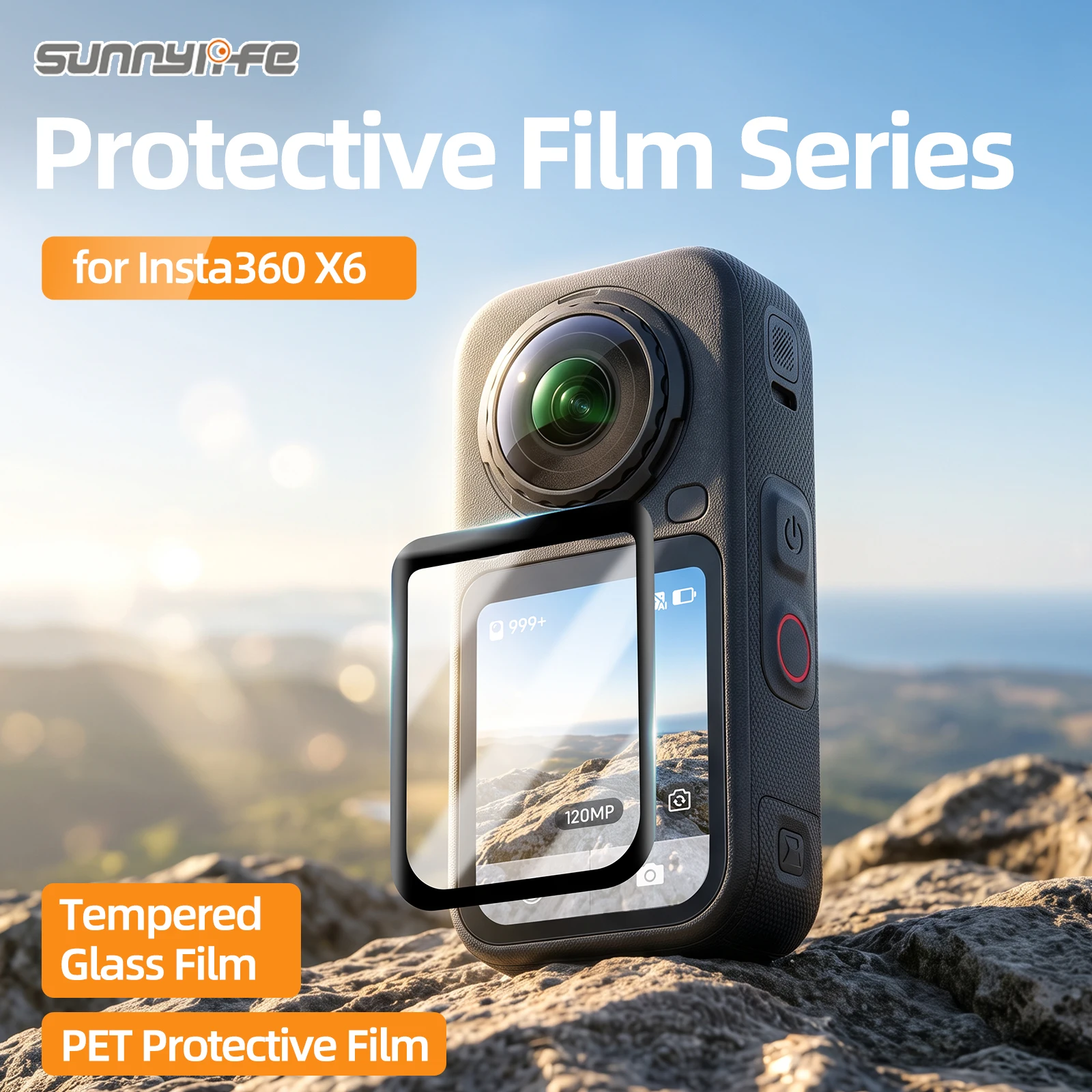 Защитная пленка Sunnylife для камеры Insta360 X6, высококачественная упрочненная пленка, устойчивая к царапинам, композитная мягкая защитная пленка, ультратонкая 0,33 мм.