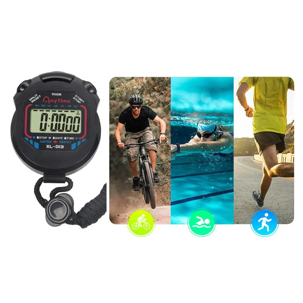 Digital Running Stopwatch Sports Timer Kitchen Cooking Shower Study Timing Count up Manual Electronic Countdown Home Gadgets