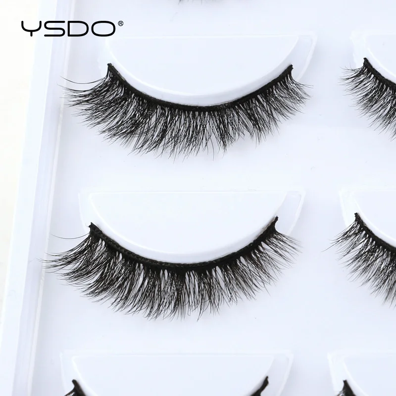 YSDO 5 Par Sztucznych Rzęs 3D Naturalnych, Rzęsy z Norek do Makijażu, Sztuczne Rzęsy, Ręcznie Robione Naturalne Sztuczne Rzęsy, Narzędzia do Makijażu i Urody