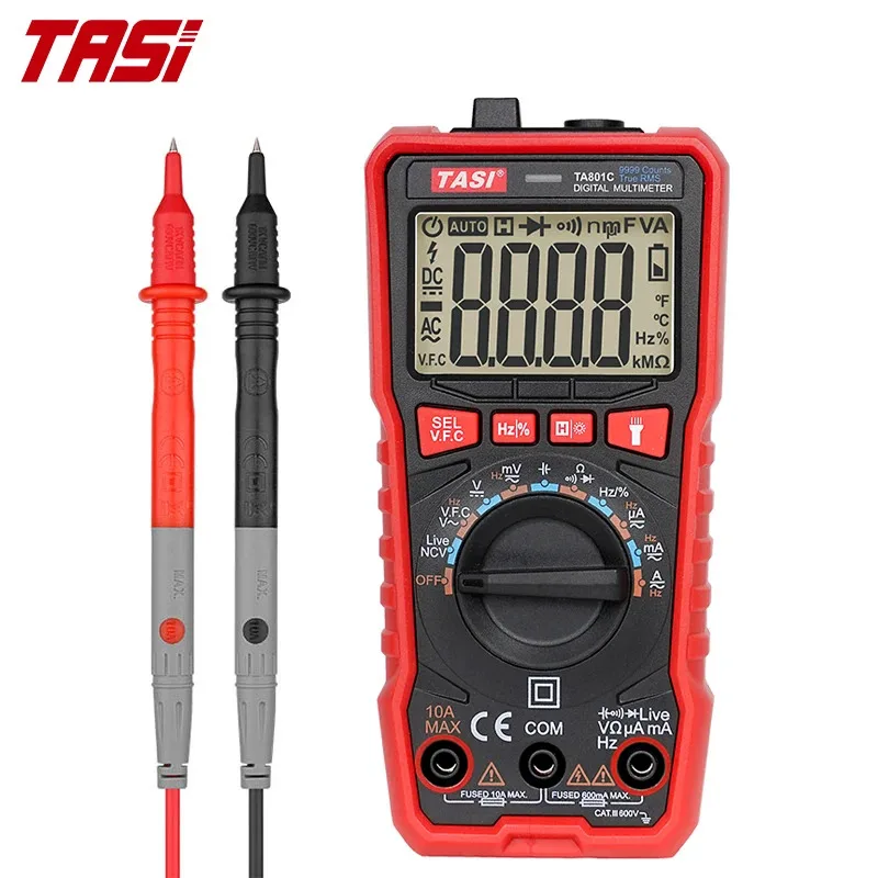 

For Sea Shipping, CustomizedOEM TASI TA801C 9999 Counts Digital Multimeter 600V 10A Ture RMS Multimeter