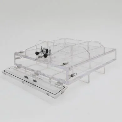 Transparent Leak-tight Desiccator Acrylic Rectangle Removable Top Lid Lab Vacuum Chamber with Pressure Gauges