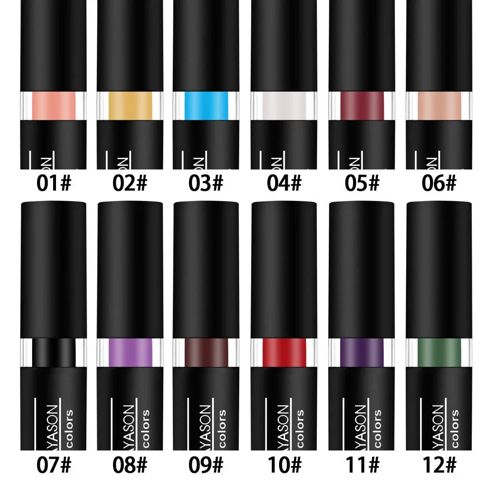 Heallor 12 Colors Matte Lipstick Beauty Lip Gloss LippenstiftTinted Balm 24 Hours Waterproof Makeup