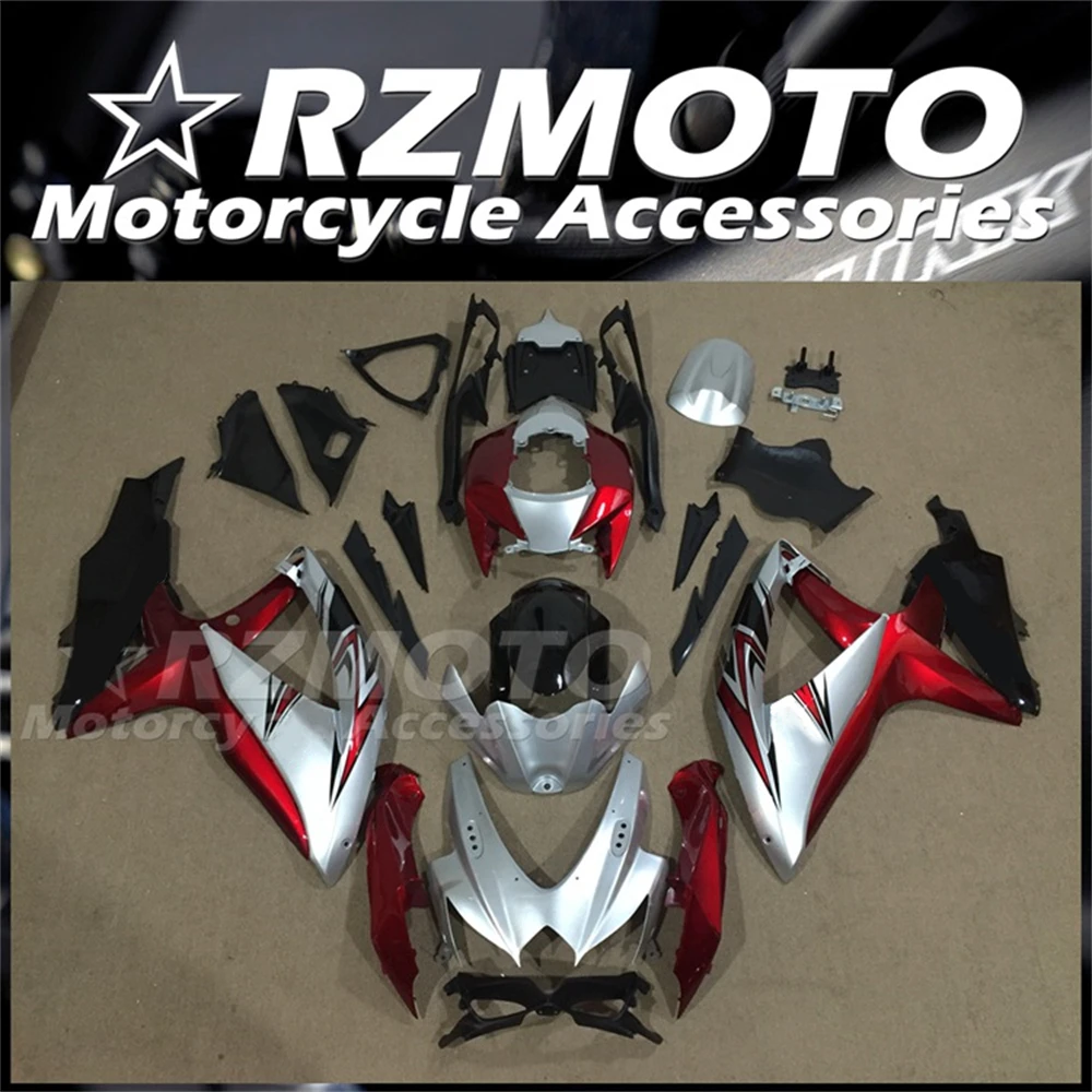 

Injection Mold New ABS Whole Fairings Kit Fit for Suzuki GSX-R 600 750 K8 2008 2009 2010 08 09 10 Bodywork Set Red Silver