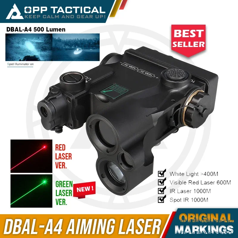 

Tactical Dbal A4 Dual Beam Aiming Laser with Visiable Red/Green/Infrared Laser/Infrared Spot/Flood Illuminator/Tactical Light