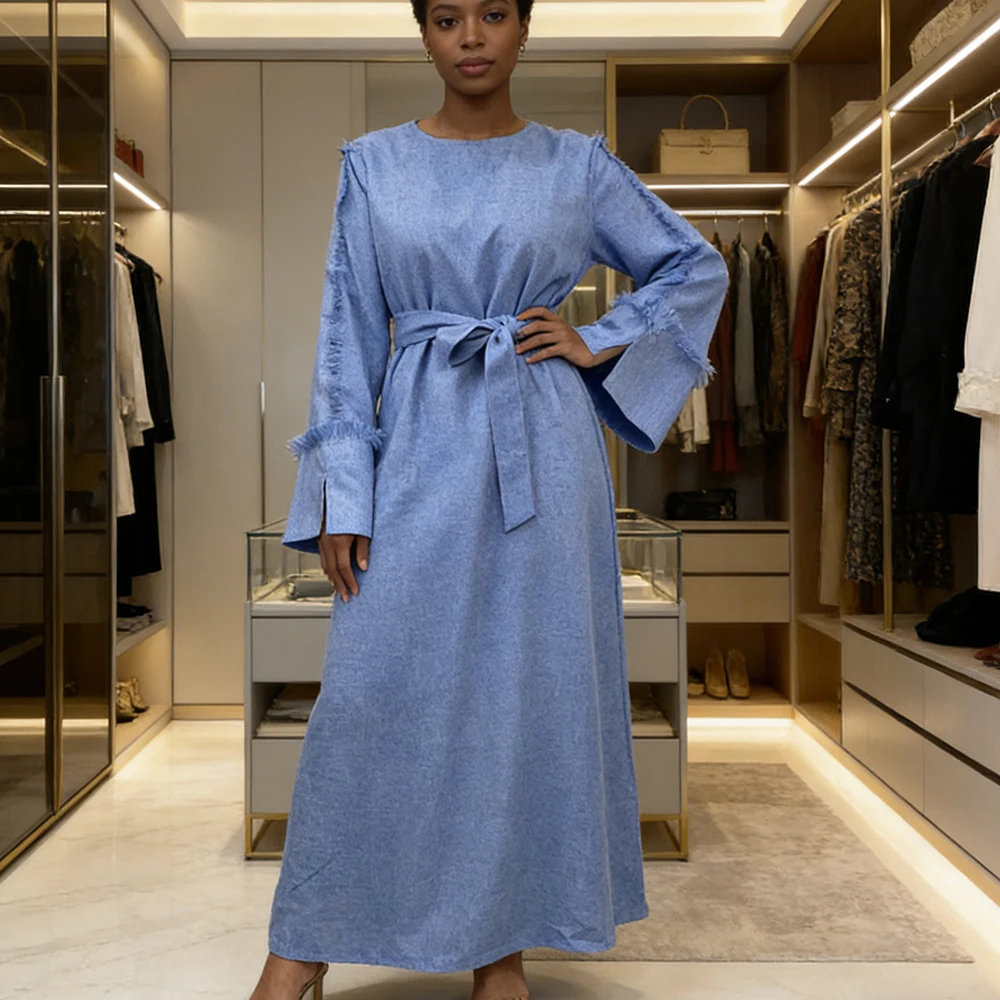 

Eid Long Robe Dubai Turkish Female Dress Moroccan Kaftan Women Ramadan Muslim Abaya Islam Jalabiya Kebaya Abayas Clothing