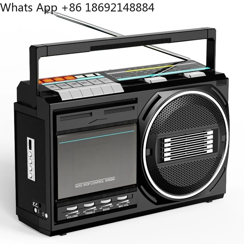 

Portable Tape Player Home FM Radio Nostalgic Vintage Vintage Cassette Player, No Memory