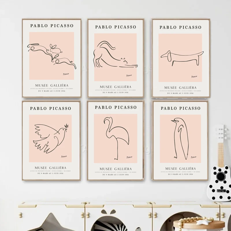 

Animal Sketches Cat Dog Bunny Dove Animal Wall Art Canvas Painting Nordic Posters And Prints Wall Pictures For Living Room Decor