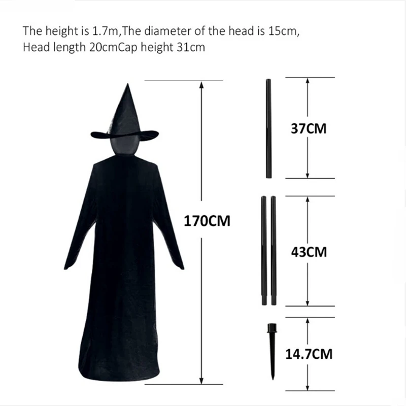Luz de miedo con Sensor activado por sonido para decoración de Halloween, accesorio de Casa Encantada, bruja espeluznante, mano de sujeción