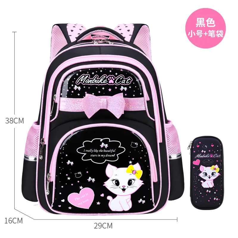 Crianças sacos de escola meninas crianças gato primário dos desenhos animados mochila princesa ortopédico mochila definir mochila infantil