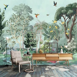 custom Palazzo wallpaper Mughal Birds Tree wall paper Watercolor TV background Wallpaper for living room Bedroom Wall covering