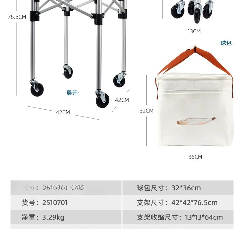 عربة تدريب محمولة قابلة للسحب بسعة كبيرة، سلة بيك اب بعجلات قابلة للطي وقابلة للإزالة
