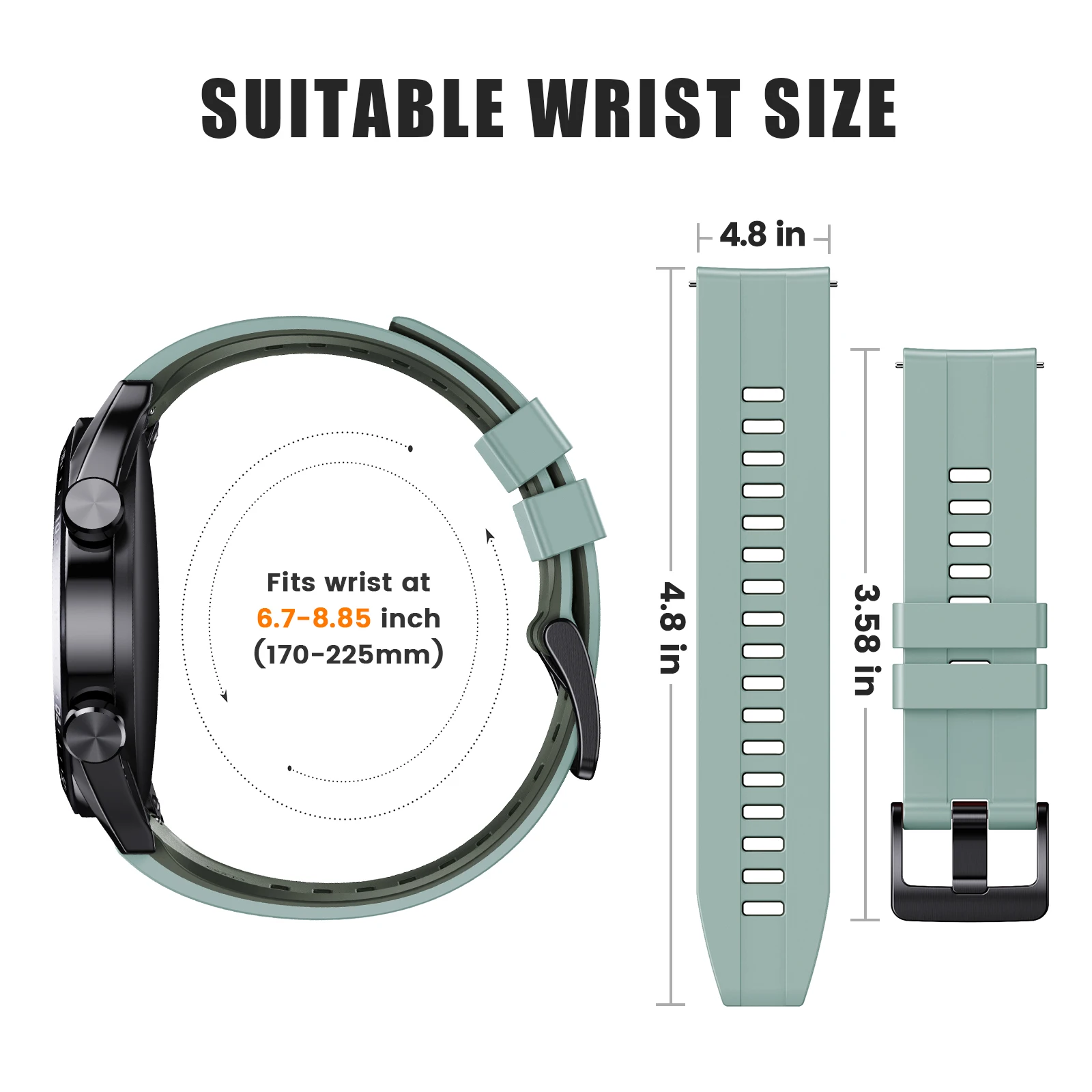 22mm Silicone Watch Band for Huawei GT3 Pro/Suunto 9 Peak/Watch 4/4 Pro Starp for Galaxy Watch 3/Amazifit 2 Watchband Bracelet