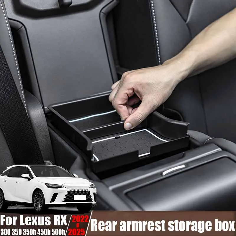 For Lexus RX 300 350 350h 450h 500h 2022-2025 rear armrest box storage box modified car interior storage supplies ABS material