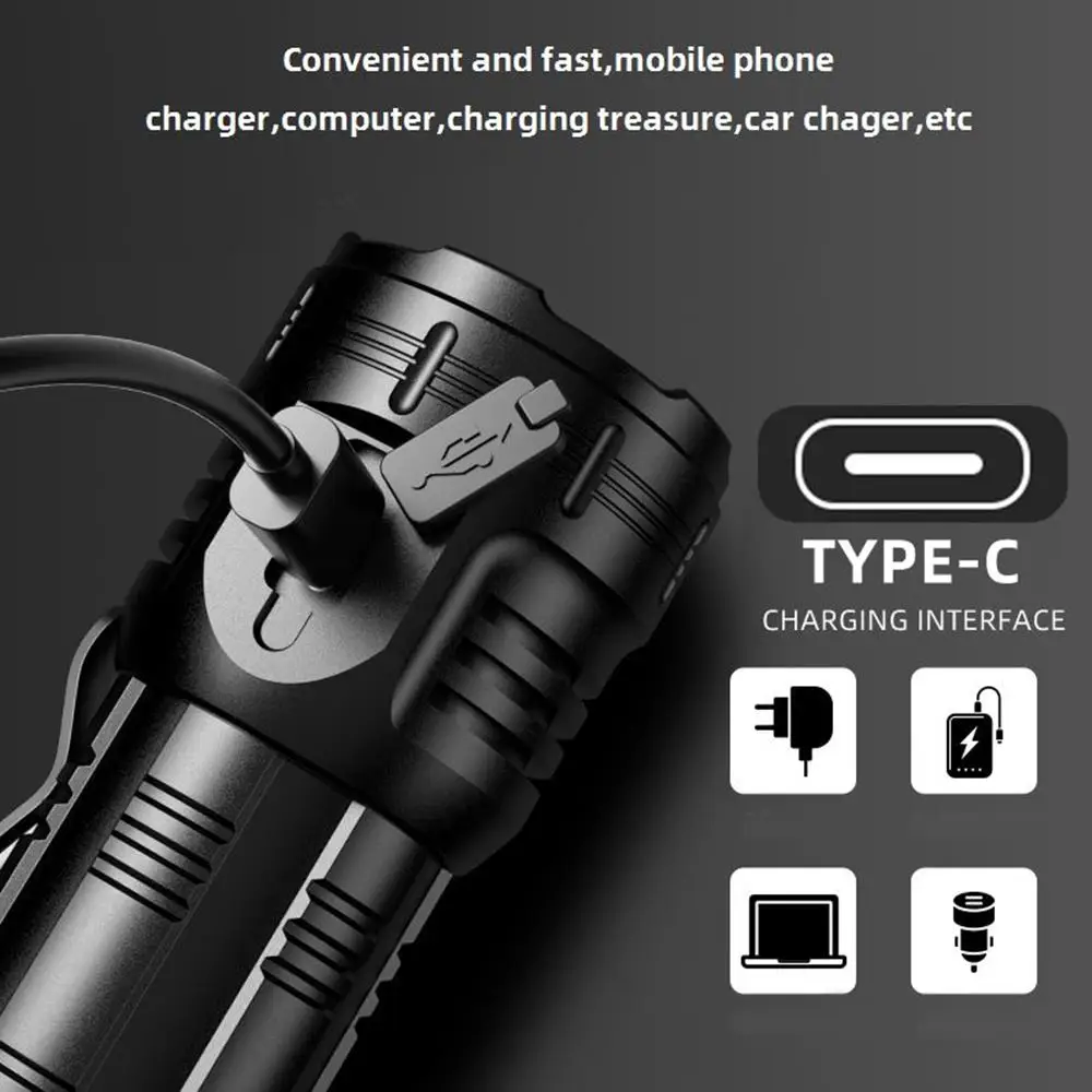 8000LM 8Led High Bright Flashlight Rechargeable Portable Torch Outdoor Pocket Hiking Magnet Emergency Work Car Repair X68 X68S