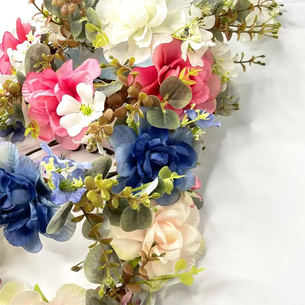 

Gradient Sweet Artificial Flower Headband Boho Fluffy Energetic Wreath Flower Headdress Artificial Flower Hair Garland Bride