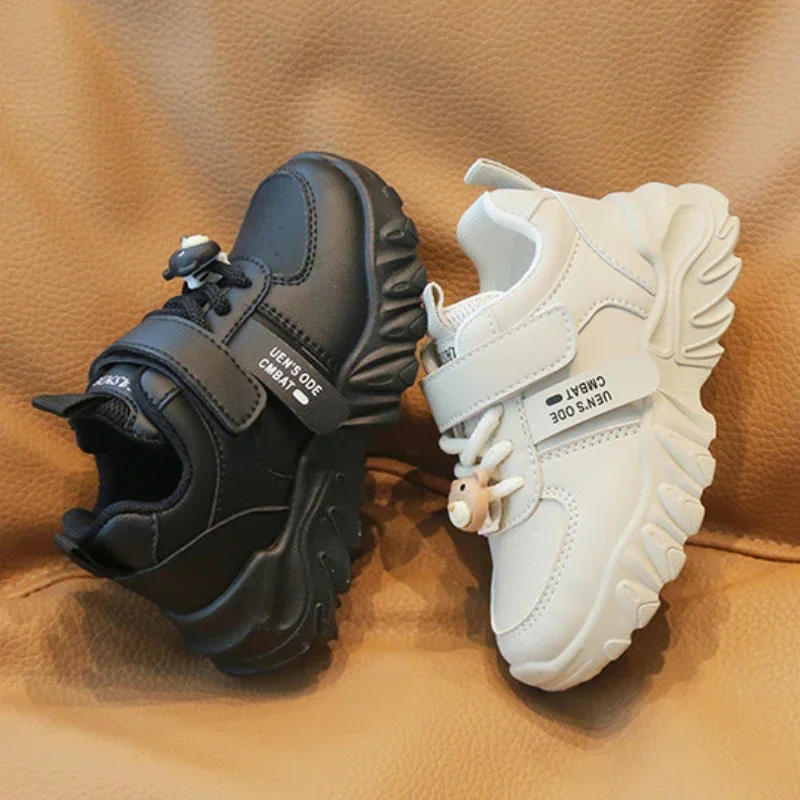 

Повседневные кроссовки для бега для мальчиков и девочек, детская спортивная обувь, модная удобная легкая детская однотонная обувь из искусственной кожи на мягкой подошве