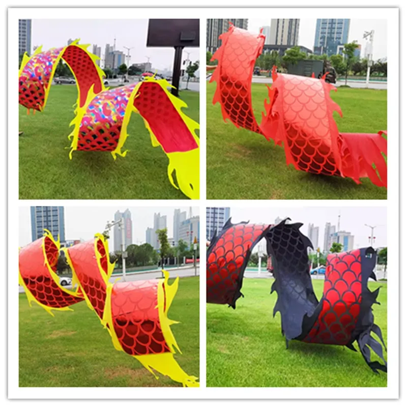 Chinese Dragon Dance Ribbon Body (Not Include Head ,Rope) Festival New Year Performance Fitness Props Outdoor Practise Accessory