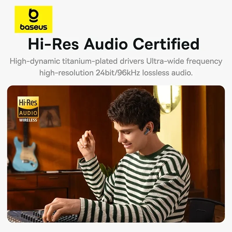 Baseus Bowie M2s Pro 헤드폰 무선 Bluetooth 5.4 TWS 이어폰 능동형 소음 차단 이어 버드 4 마이크 ENC Hifi 헤드셋