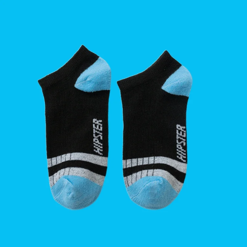 Calcetines náuticos elásticos para hombre, medias cortas a juego de colores, a rayas, absorbentes del sudor, 5/10 pares