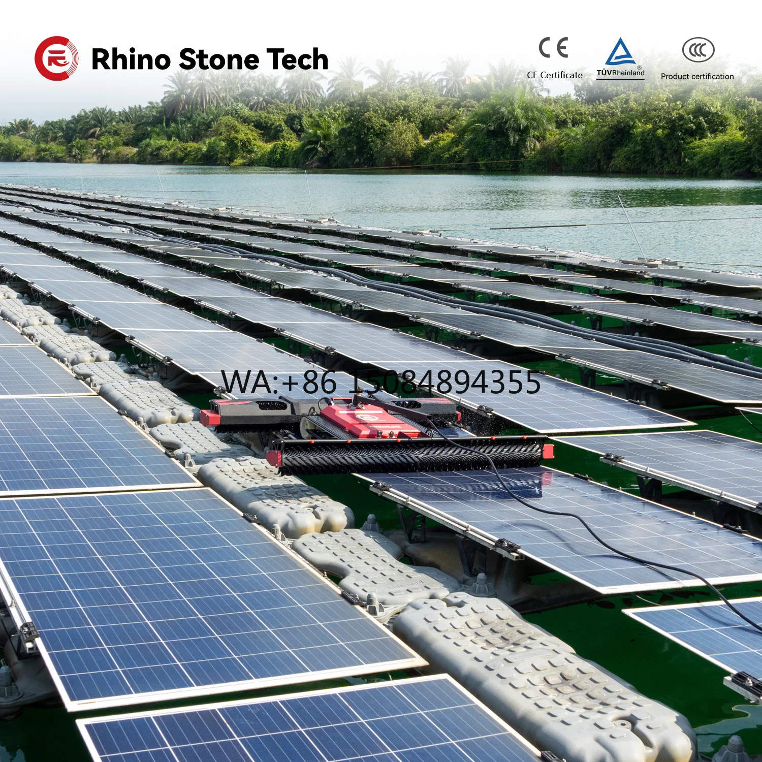 Robot de Limpieza de Paneles Solares Tipo Tracked para Granjas Solares Residenciales, Comerciales e Industriales con Operación Remota