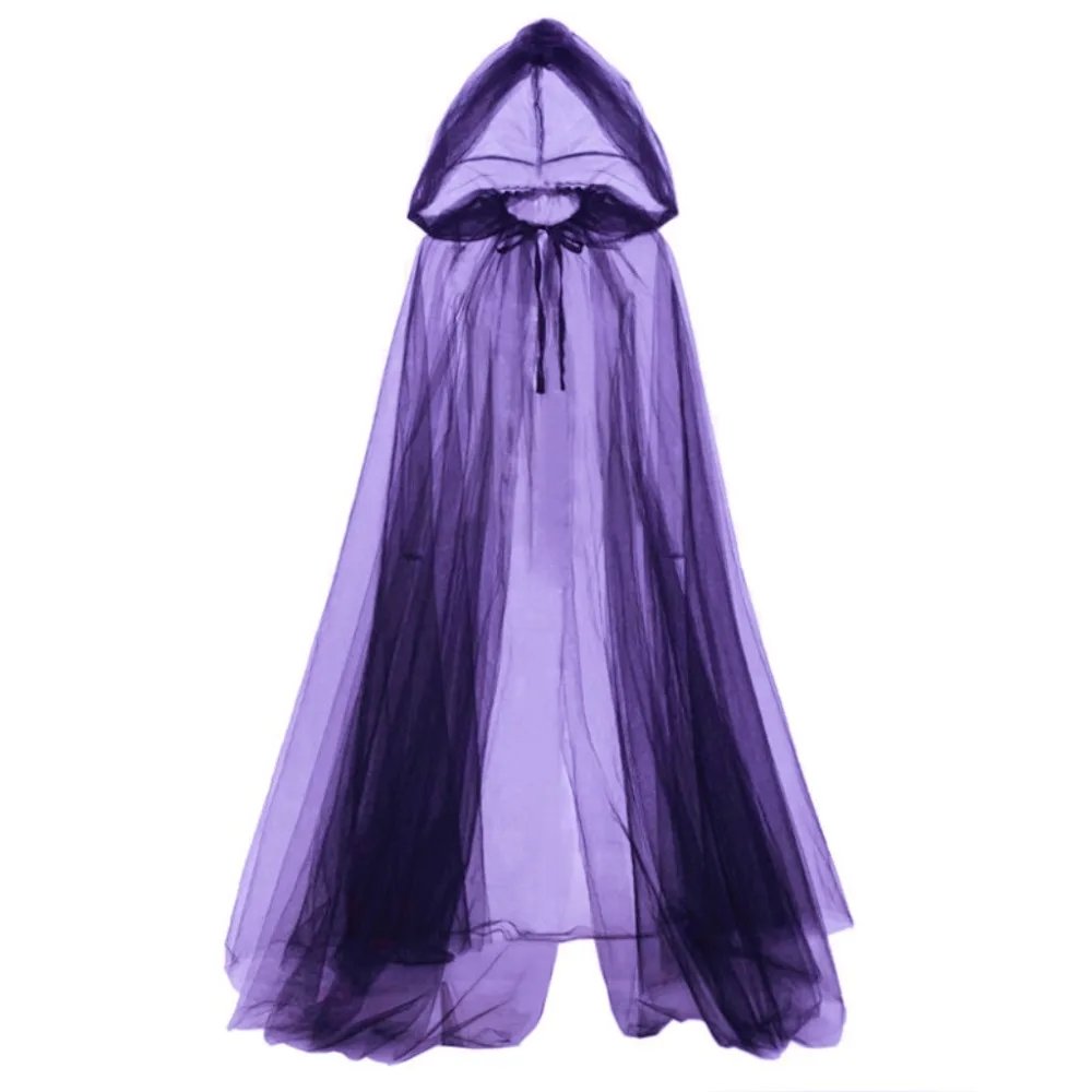 Creative Gift with Oversized Hood Halloween Hooded Cloak Lace-up Vintage Overcoats Black Color Cosplay Costume