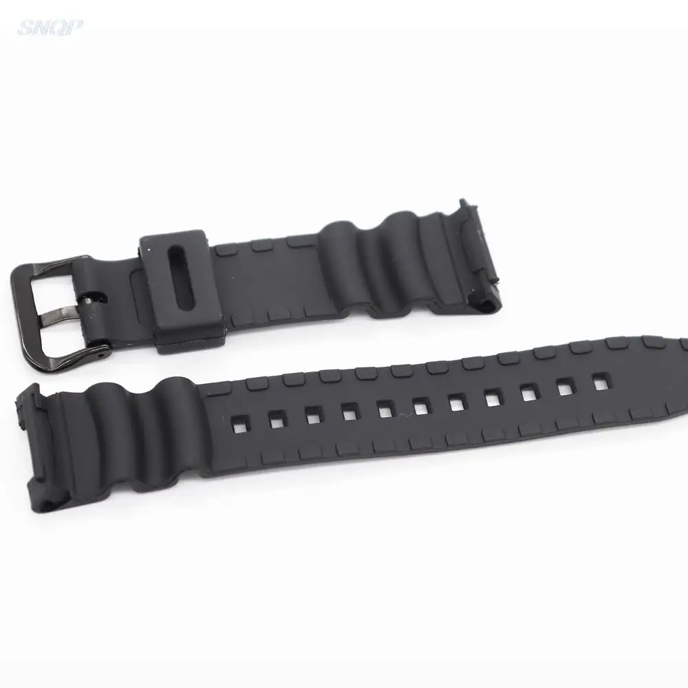 Black Sport Silicone Strap For SGW-100 SGW100 Smart Watch Waterproof Black Wristbands Stainless Steel Buckle Wriststrap