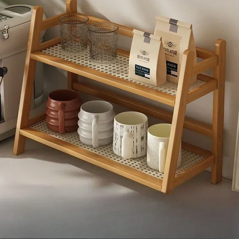 Cup holder desktop rattan trapezoidal cup holder, simple and multi-functional household water cup type Nanzhu storage cup holder