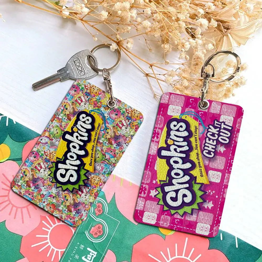 لطيف S-Shopkins حاملي بطاقات طالب بطاقة الهوية الغطاء الواقي حالات الطالب الحرم الجامعي بطاقات الوصول مفتاح سلسلة مكافحة خسر
