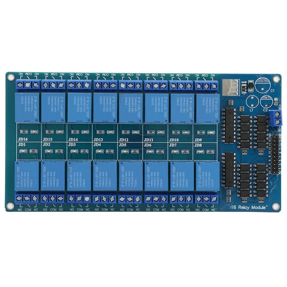 

16-channel Relay Module with Optocoupler Protection 5V 16 Channel Relay Module 180 *90 *20mm LM2596S Chip Relay Control Board