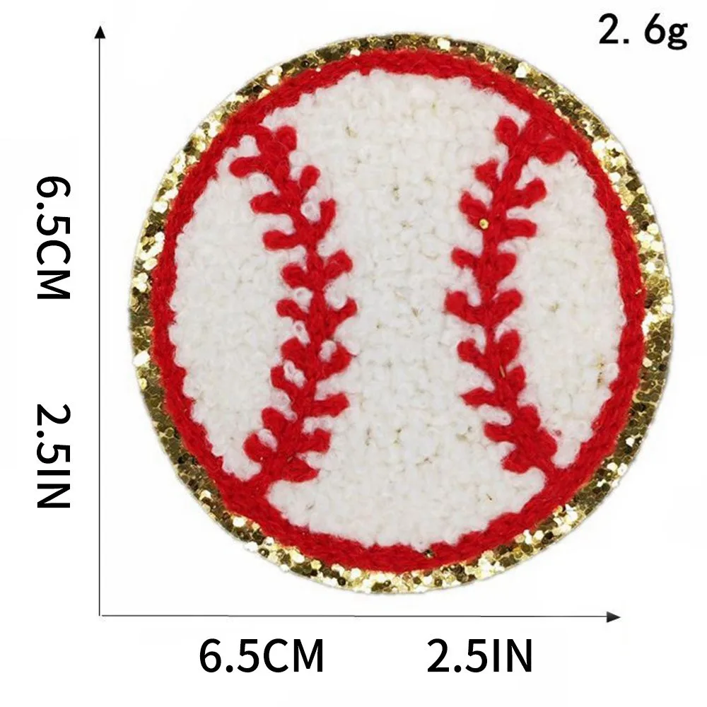 5PCS Balls Game Clothing Iron on Patches Chenille Embroidered Apparel Repair Patches DIY Craft Baseball Basketball Badge Sticker