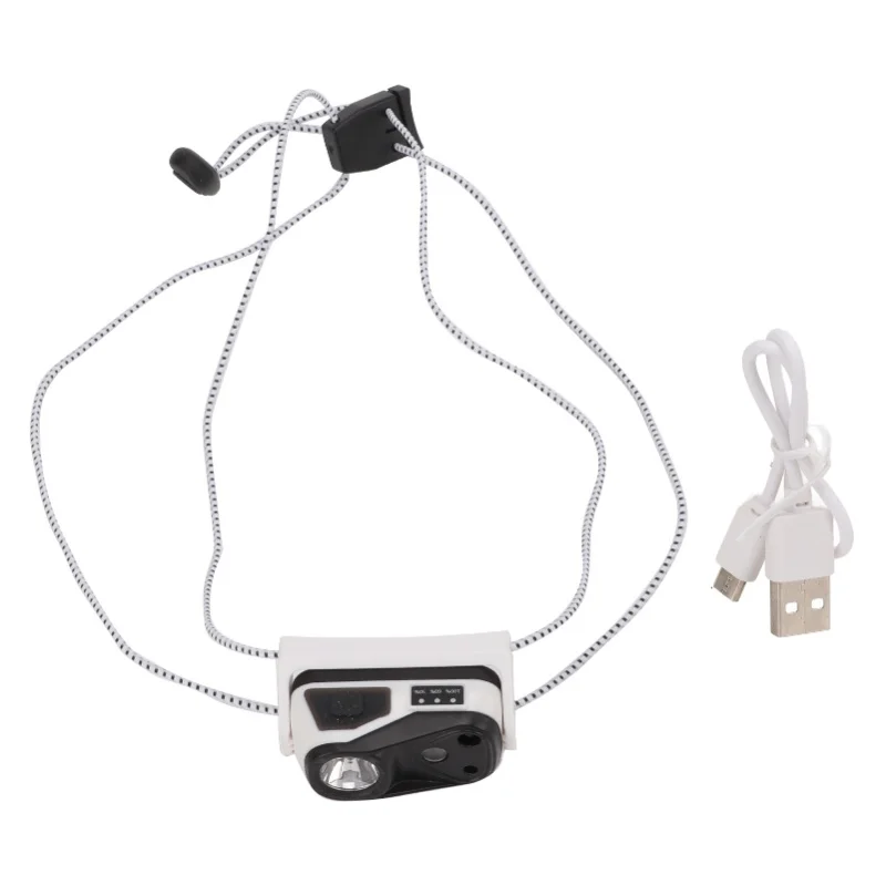 

Светодиодный налобный фонарь IPX5, водонепроницаемый датчик движения, зарядка через USB, регулируемый мини-налобный фонарь для рыбалки, бега