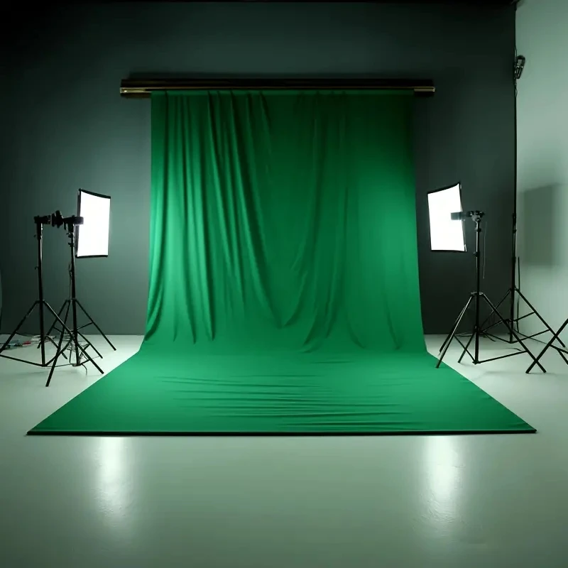 Fotografie Hintergrund Hintergrund Tuch Glatt Grün Weiß Schwarz Reine Baumwolle Chromakey Bildschirm Foto Studio Live-Streaming