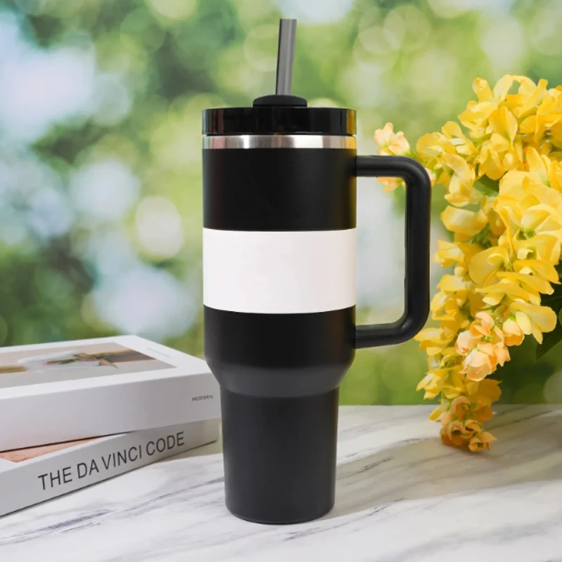 For Stanley 40oz Tumbler FlowState Straw Lid Stainless Steel Vacuum Insulated Car Mug Double Wall Thermal Iced Travel Cup