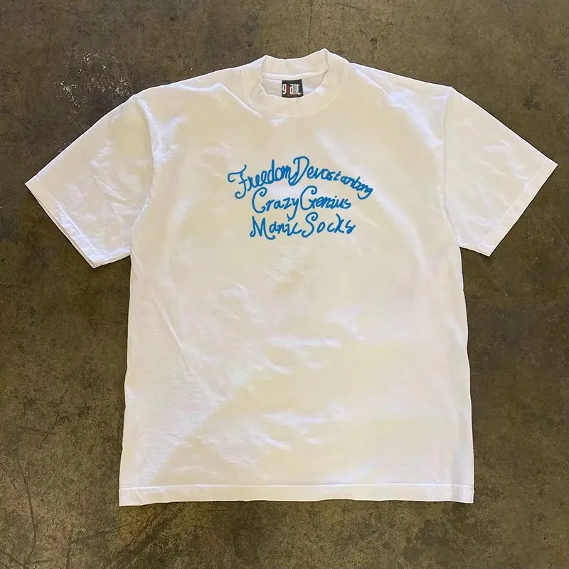 Creative Simple Printing Harajuku Style Oversize Trendy Pure Cotton 260g Little Chen Story Multi-Pocket Handkerchief