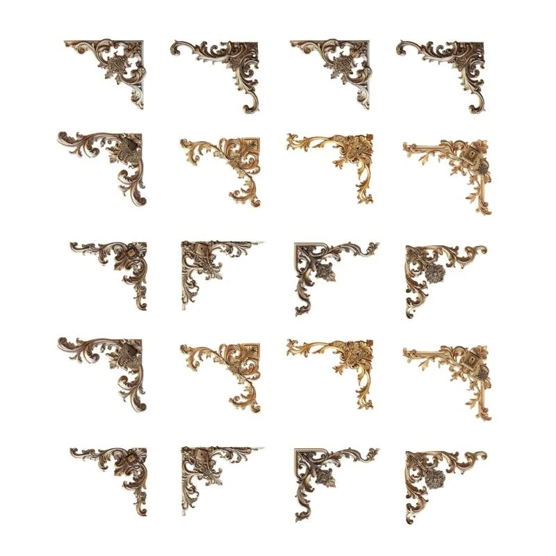 DXAB 20PCS Vintage Hollowed Corner Sticker Journ