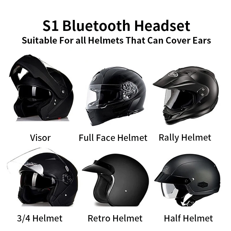 

Motorcycle Helmet Bluetooth Headset - Wireless Intercom for Riders - Hands-Free Calling - Universal Fit - Easy Installation