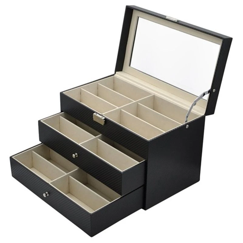 Sunglass Storage Box Glasses Sunglasses Display Box 3 Tier 18 Slot Glasses Texture Pattern Eco-Friendly