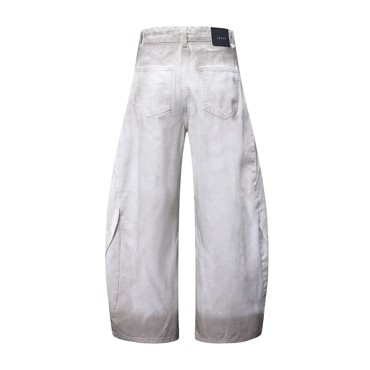 MWJLPWQ Masculino 2025 Outono Sujo Dye Americano Machete Jeans High Street Distress Unissex Vibe Solto Casual Calças de Perna Larga 20955