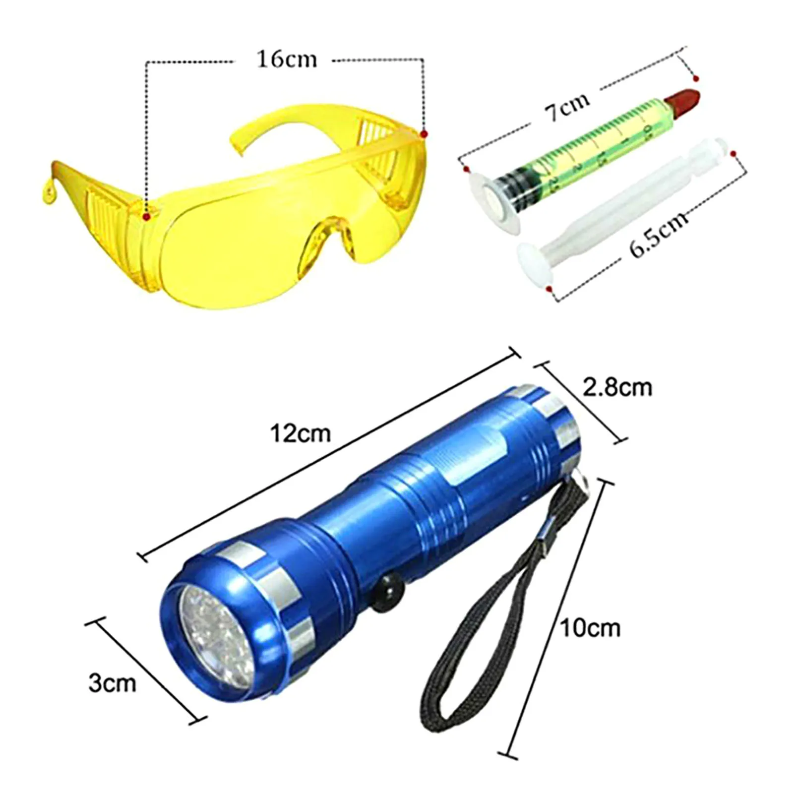 Auto Air Conditioning Repair Tool Set UV Flashlight Glasses Fluorescent Set for Auto Car Mantance Accessory