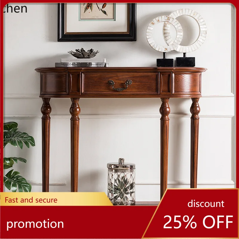 CZ  Solid Wood Ultra-Narrow Entryway Table Simple Wall-Mounted Entryway Cabinet Corridor Hallway