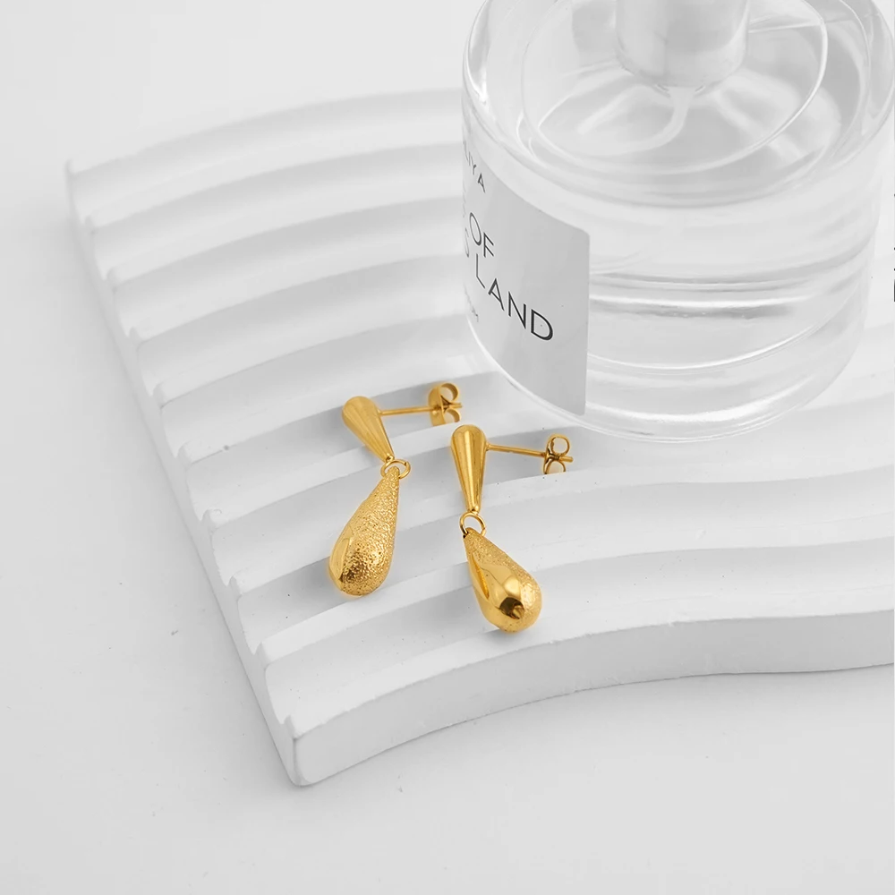 

ENFASHION Aretes Para Mujer Rain Drop Earrings For Women Stainless steel Gold Color Retro Earrings Fashion Jewelry Dating E1596