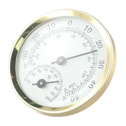 Compact Size Hygrometer Thermometer Mechanical Aluminum Alloy Construction Suitable for Homes Schools Workplaces 58mm