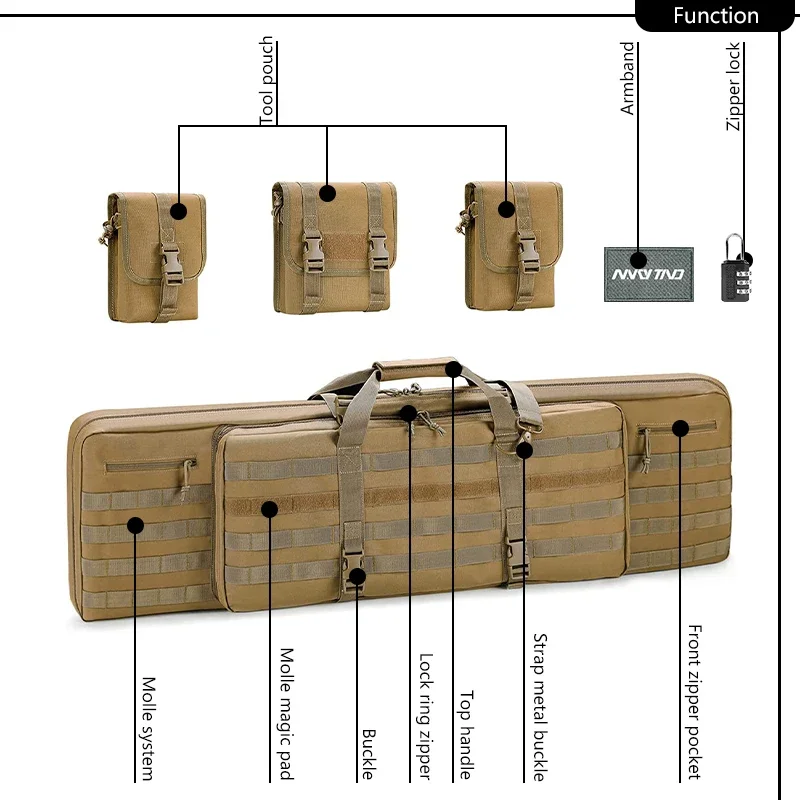 Multifunções Pesca Rod Case, Airsoft Caça Mochila, Duplo Proteger Armazenamento, 46\