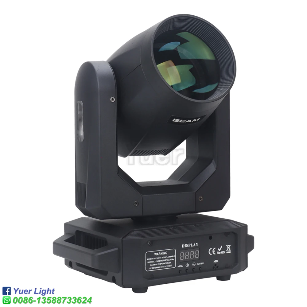 Moving Head LED Light Beam Spot, prismas rotativas, 12 Gobos, 8 + 6 cores, efeito arco-íris para DJ Disco, festa de casamento Show, 200W, 6 + 12