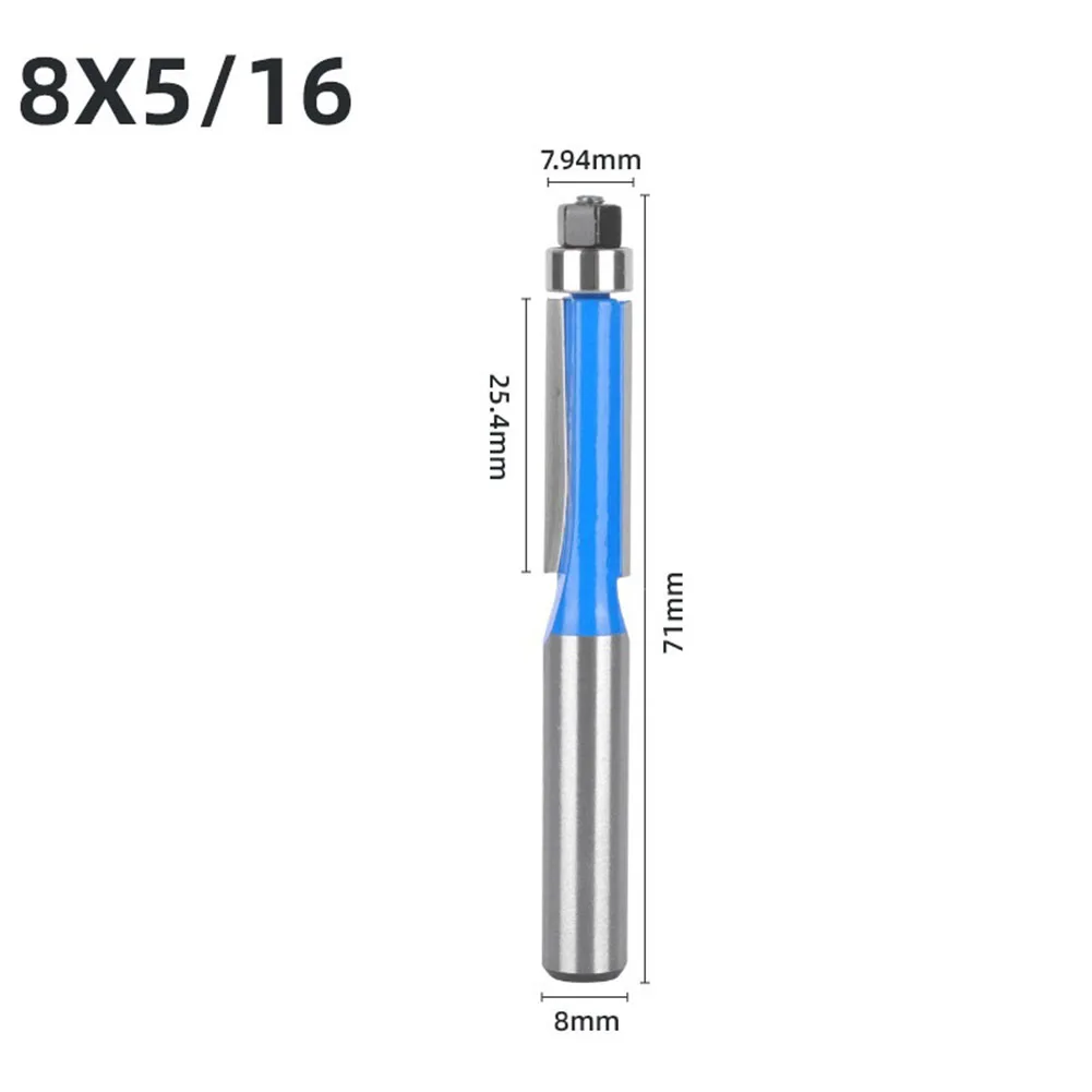 1/4PCS 8MM Shank Double Bearing Flush Trim Bit Router Bit Woodworking Milling Cutter For Wood Bit Face Mill For CNC Woodworking