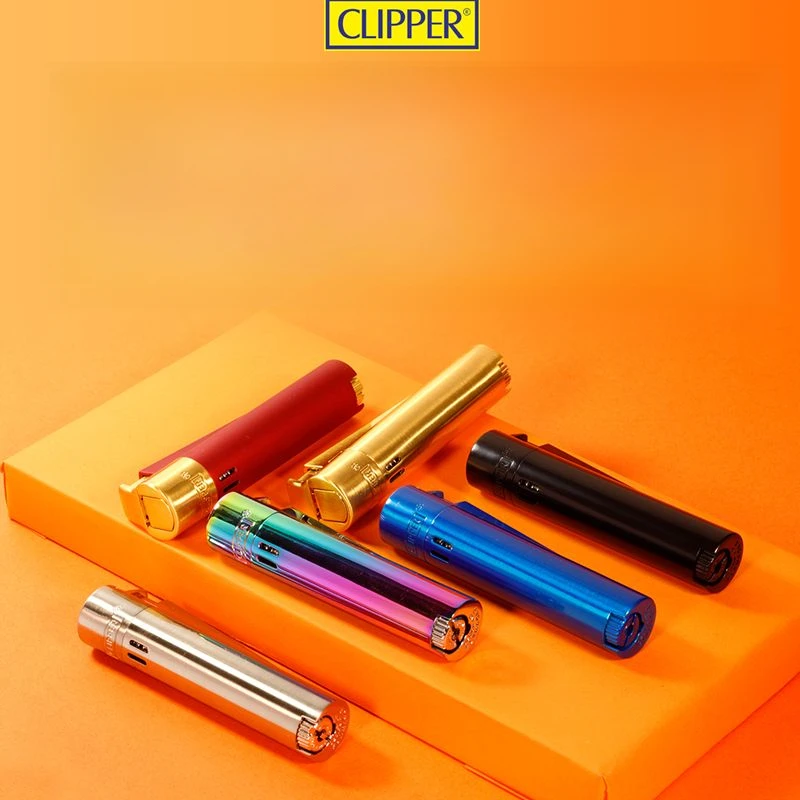 Original Clipper Metal a prueba de viento Jet butano encendedor Turbo encendedor de Gas portátil accesorios para fumar desde España hombres regalo con caja