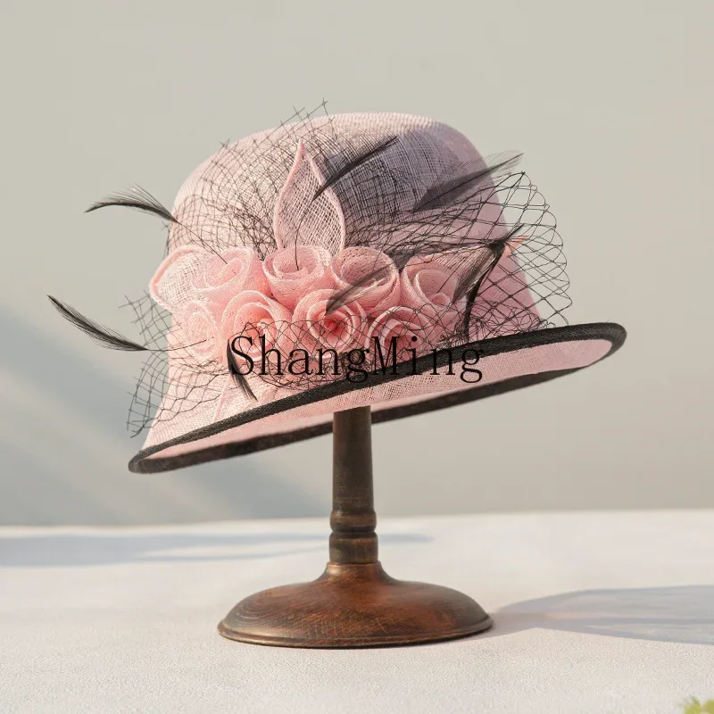 CL Modern Fashion New Elegant Linen Hat Ladies Summer Fashion Basin Hat Retro Sun Hat