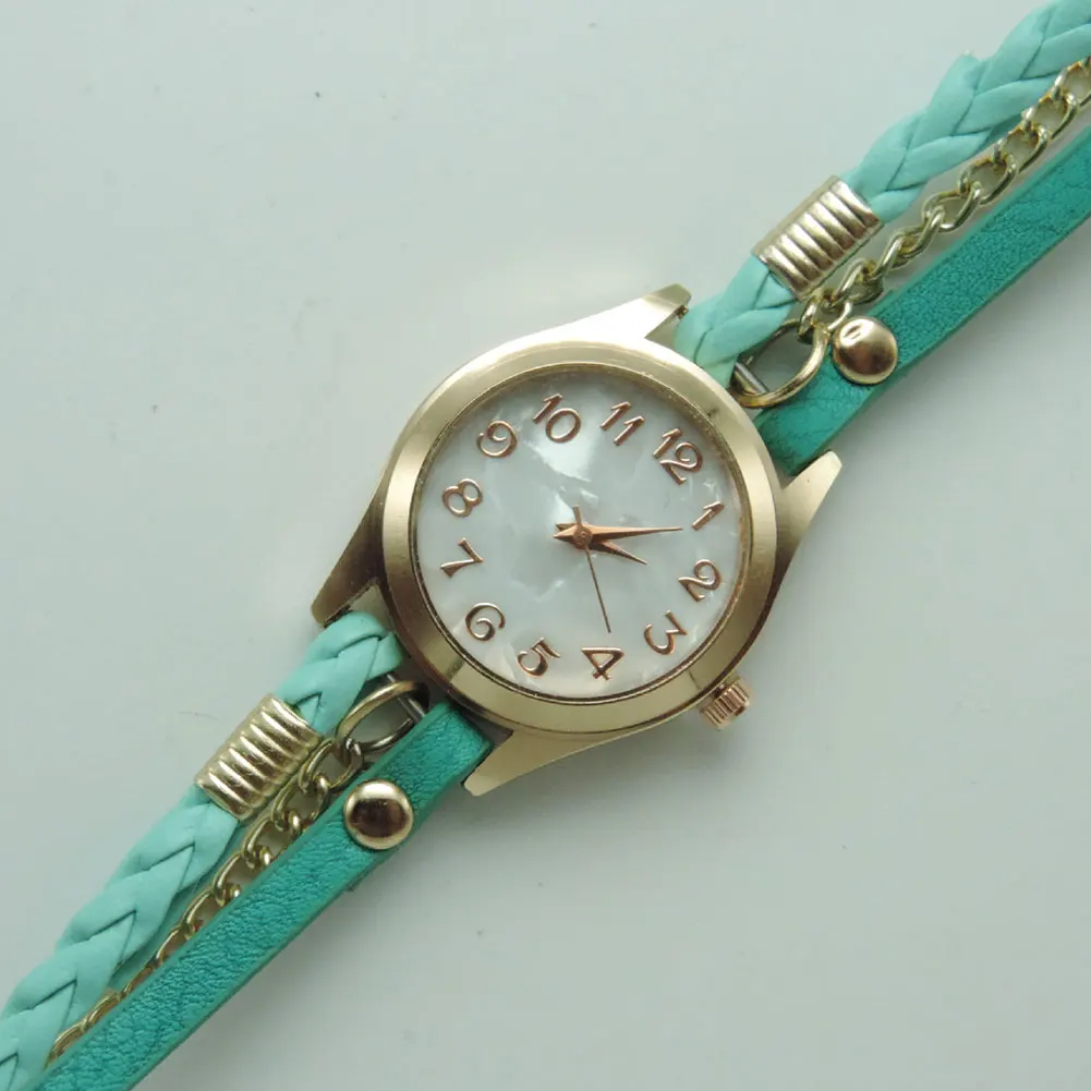 Reloj de pulsera con trenzas para mujer, reloj multicapa Estilo bohemio para mujer, reloj con diseño único de envoltura trenzada, accesorio elegante