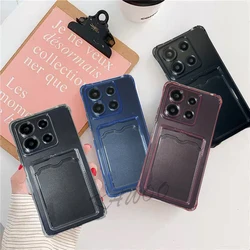 Mi 14T Case Transparent Card Slots Holder Wallet Slim Soft TPU Cover For Xiaomi 14T Pro 11 Lite 13T 13 Phone Capa Coque Funda
