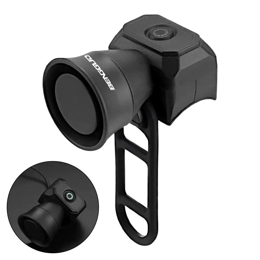 Wiederaufladbare elektrische Fahrradhupe, 120 dB laute Fahrradklingel, IPX6 wasserdicht, 5 Klangmodi, schnelle Montage für MTB, Rennrad, Roller